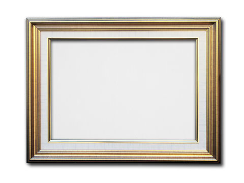 Gold frame on white