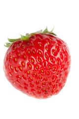 Ripe strawberry on white