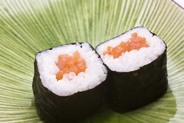 Japanese sushi on a plate