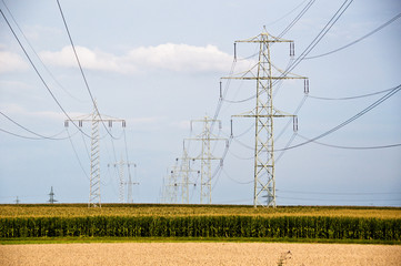 Fields and power poles