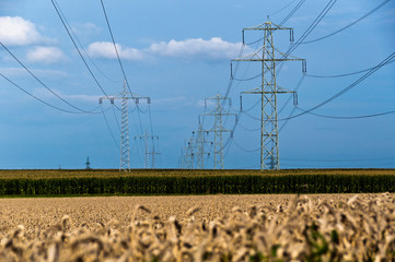 Fields and power poles
