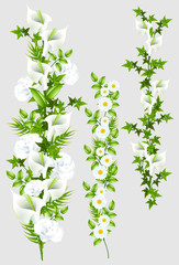 Verschiedene Blumenranken (mit Clippfad)