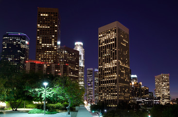 Fototapeta na wymiar Los Angeles skyline at night