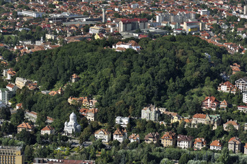 Fototapeta premium aerial view of Fortress Hill, Brasov medieval town