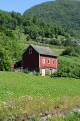 Obraz premium Farm above Hardangerfjord, Norway