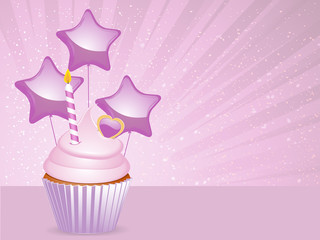 Pink celebration cupcake background