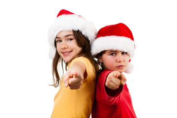 Fototapeta premium Christmas time - kids isolated on white