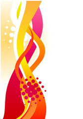 Abstract verticall vector background - red gradient waves