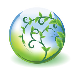Transparent vector sphere with growing sprout