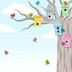 Bird house on the tree
