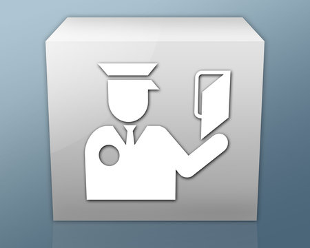 Box-shaped Icon "Immigration Symbol"