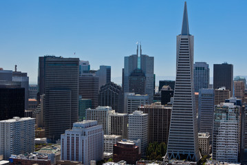 Fototapeta na wymiar San Francisco Downtown: View from Coit Tower.