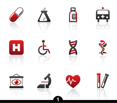 Set of nine medical web icons from series