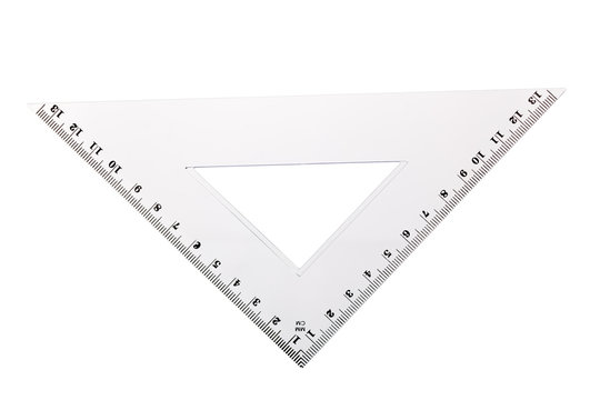 Plastic Setsquare isolated on white