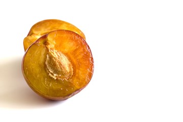 plums isolated on white background