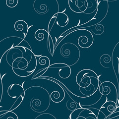 Seamless floral swirl pattern