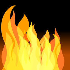 Stylized fire on black background