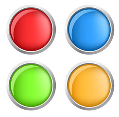 Four vector glossy buttons