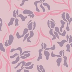 Fototapeta na wymiar Seamless floral iris pattern