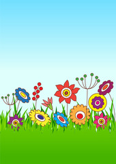 Background with stylized flowers.