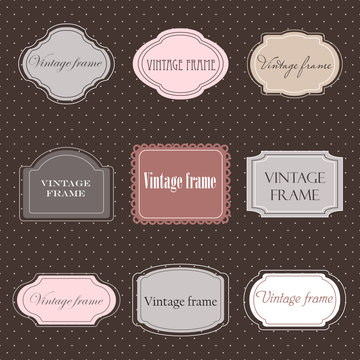 Set of vintage labels with polka dot background