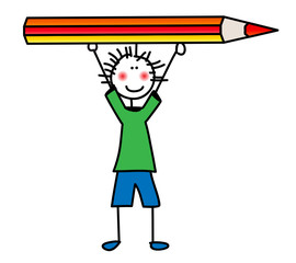 Junge mit Bleistift