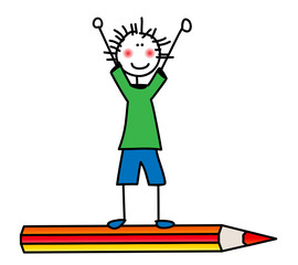 Junge mit Bleistift