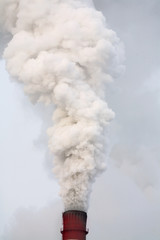 The smoke from the chimney
