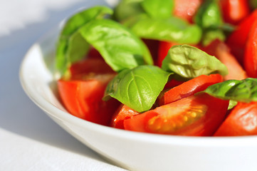 Tomate-Basilikum Salat