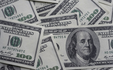 100 dollars denomination closeup. backgrounds