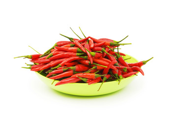 Hot peppers isolated on the white background