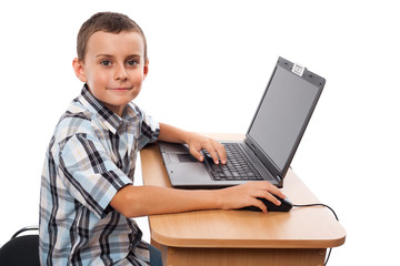 Modern kid at the laptop