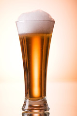 Beer glasses against the colorful gradient background