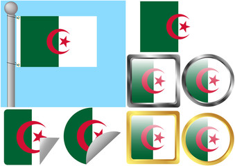 Flag Set Algeria