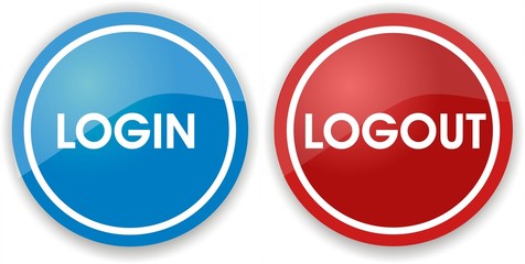 bouton login et logout