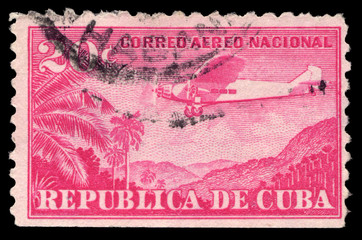 Cuba vintage 20c airmail postage stamp