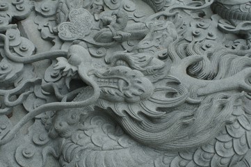 Dragon stucco in the temple