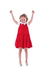 girl with arms raised