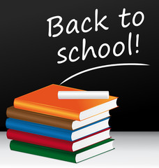 Back to school. Message on blackboard.