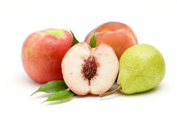 fresh fruits isolated on white