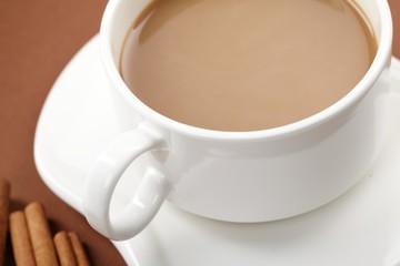 cup of coffee with cinnamon