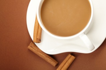 cup of coffee with cinnamon