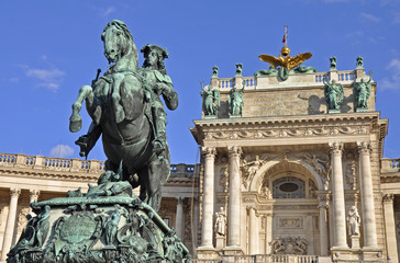 Obraz premium Prinz Eugen Denkmal, Heldenplatz in Wien