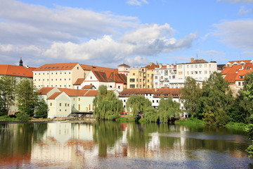 Naklejka na ściany i meble The colorful medieval town Pisek in Czech Republic
