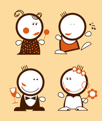 Set of funny people icons