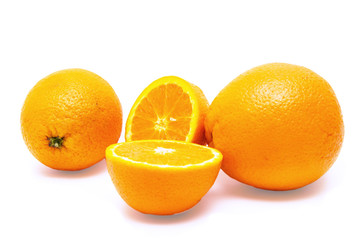 Oranges isolated on the white background