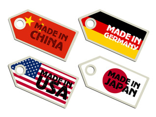 Biggest exporters. Collection of labels