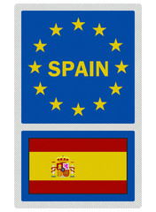 EU signs series - Spain (in English language), photo realistic,