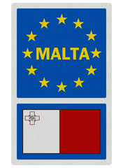 EU signs series - Malta, photo realistic, isolated on white