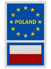EU signs series - Poland (in English language), photo realistic,